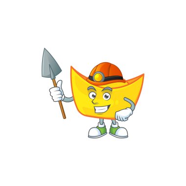 Havalı akıllı Miner Çin altın külçeli çizgi film karakter tasarımı