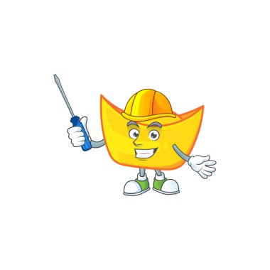 Çizgi film karakteri tarzında havalı bir Çin altın külçesi.