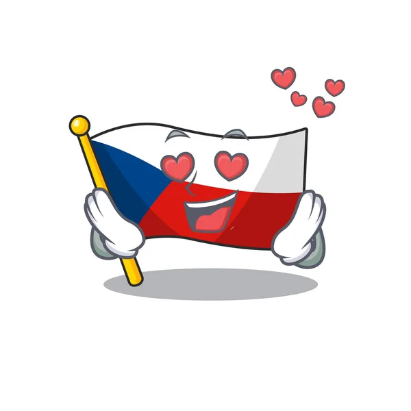Zakochiwanie się cute flag czechia postać z kreskówki projekt — Wektor stockowy