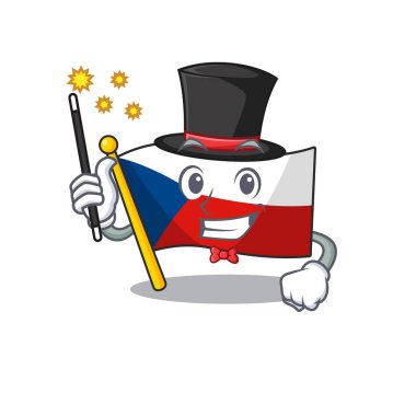 Bir sihirbaz olarak Czechia bayrağının bir resmi.