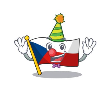 Komik palyaço bayrağı czechia çizgi film karakteri maskot tasarımı