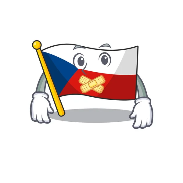 Egy csendes gesztus zászló cseh kabala rajzfilm karakter tervezés — Stock Vector