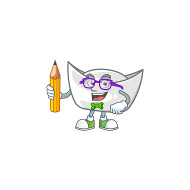 A picture of Student chinese silver ingot character holding pencil