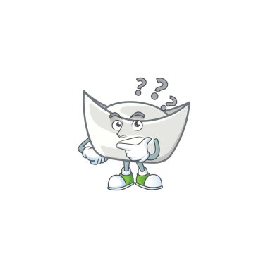 Chinese silver ingot cartoon mascot style with confuse gesture