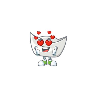 falling in love cute chinese silver ingot cartoon character design