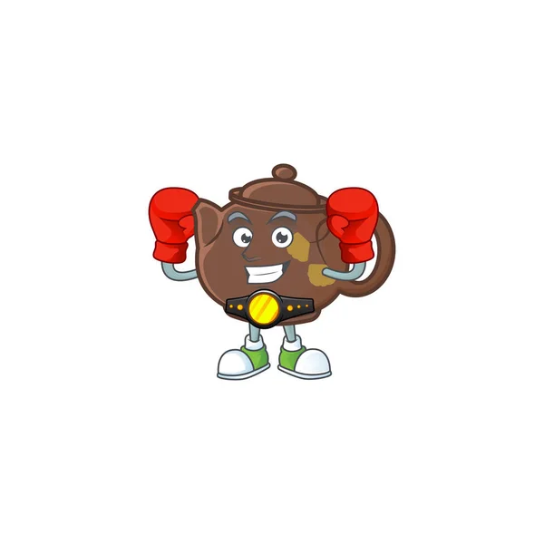 Happy Face Boxing Desain karakter karakter teko teh - Stok Vektor