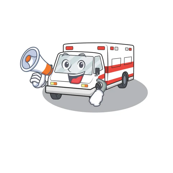 Um ícone de ambulância com um megafone —  Vetores de Stock