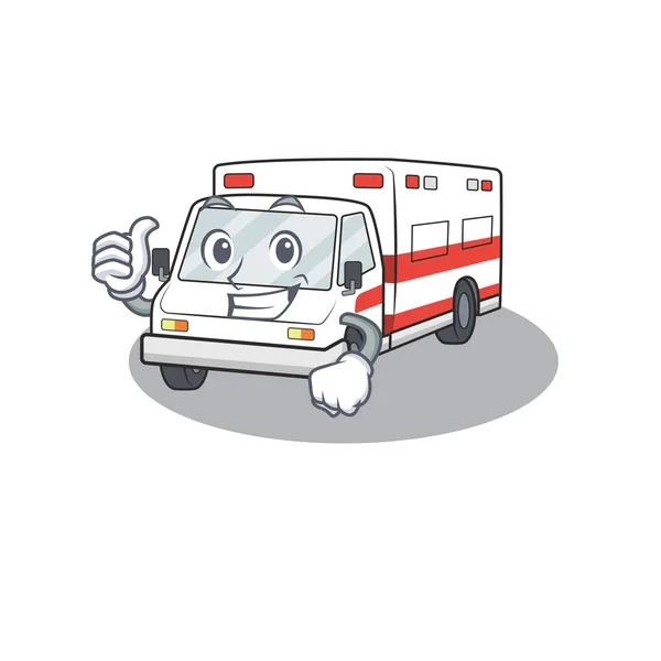 Neşeli ambulans başparmaklarını kaldırıyor. — Stok Vektör