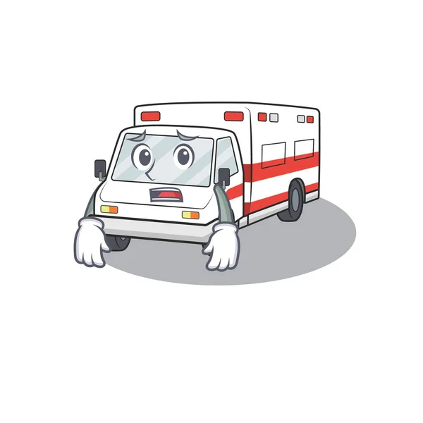 A picture of ambulance showing afraid look face — Stock Vector