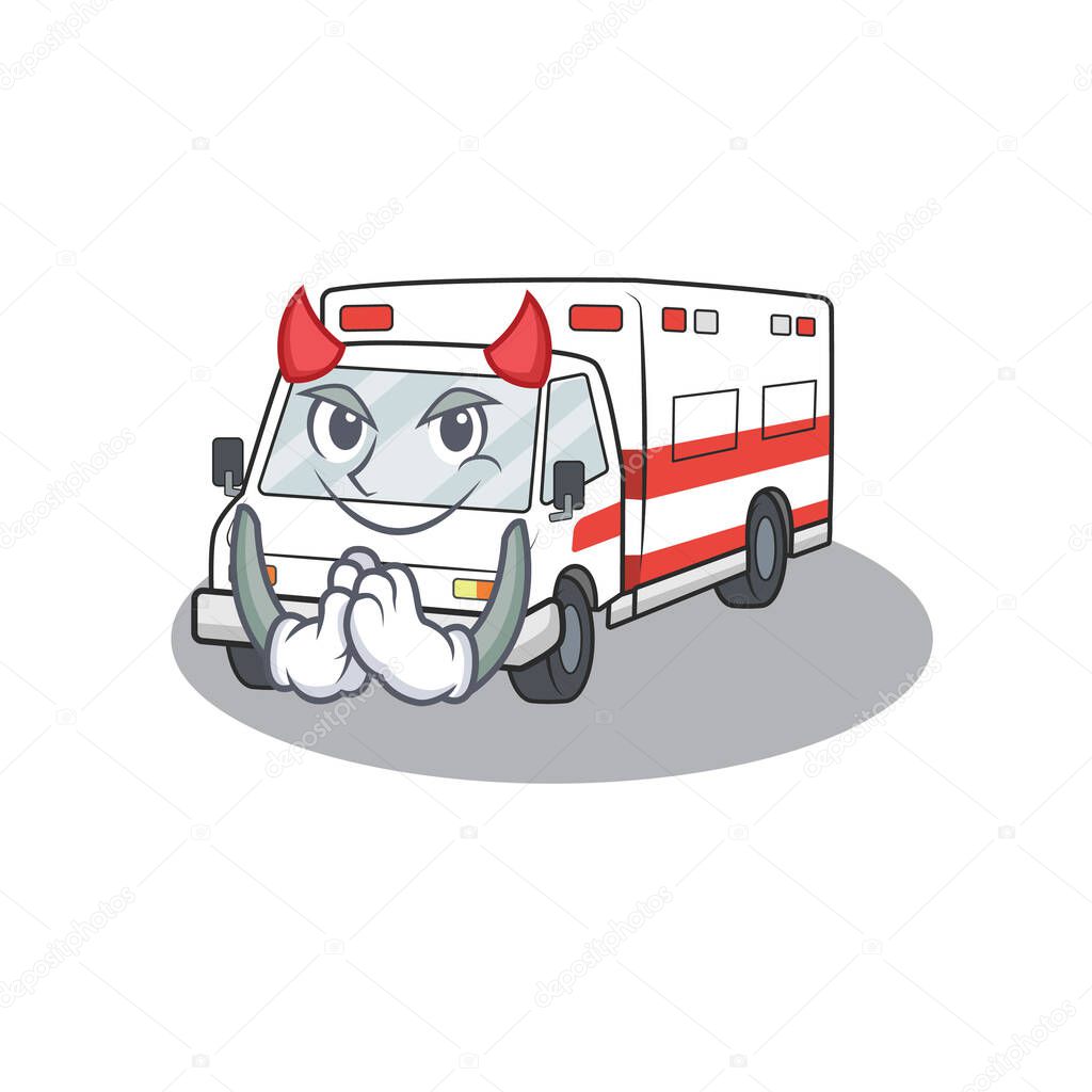 Devil ambulance Cartoon in the character design