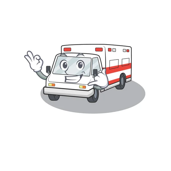 Říkejte mi legrační ambulance maskot styl obrázku — Stockový vektor