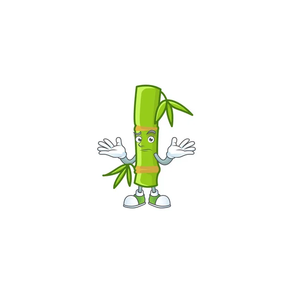 Super Funny Grinning bamboo stick mascot cartoon style — 스톡 벡터