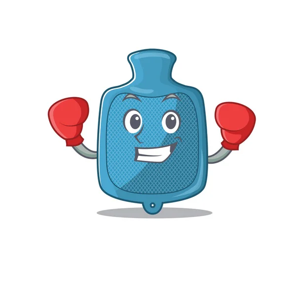Boxe sportive sac d'eau chaude style de personnage de mascotte — Image vectorielle