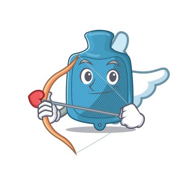 Romantik sıcak su torbası Oklu ve kanatlı aşk tanrısı çizgi film karakteri