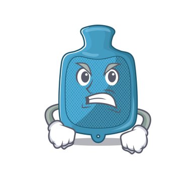 Kızgın yüzlü, sıcak su torbası çizgi film karakteri tasarımı