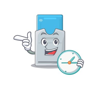 çizgi film karakteri stili anahtar kart saate sahip