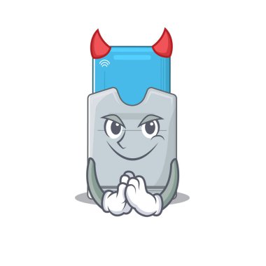 Şeytan anahtar kartı karakter tasarımında çizgi film