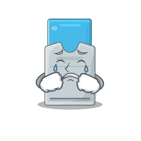 Sad of key card cartoon mascot style — 스톡 벡터