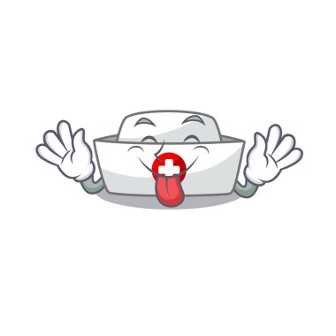 Tatlı hemşire şapkası, maskot tarzı, dilsiz.