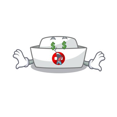 Mutlu zengin hemşire şapkası Para gözü çizgi film karakteri tarzı