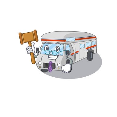 Maskot karakter tarzında akıllı yargıç kamyonu.