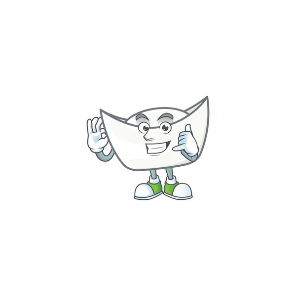 Llámame divertido chino blanco ingote mascota imagen estilo — Vector de stock
