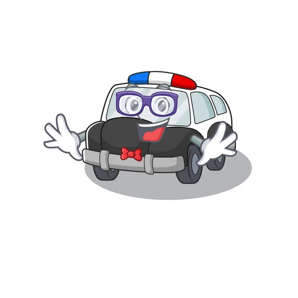 ギーク警察の車のデザインの漫画のコンセプト — ストックベクタ