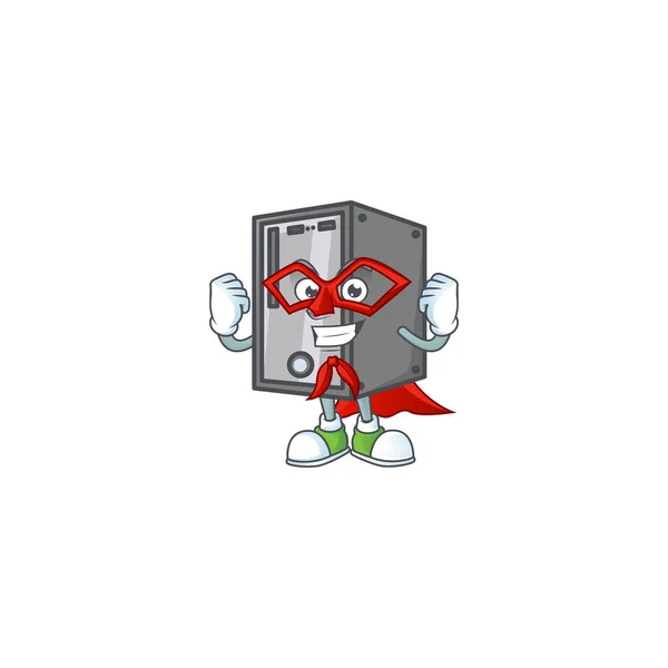 Un'immagine amichevole della CPU vestita da Super eroe — Vettoriale Stock