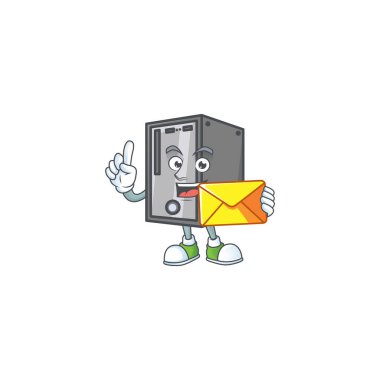 Zarflı mutlu bir Cpu maskot tasarımı