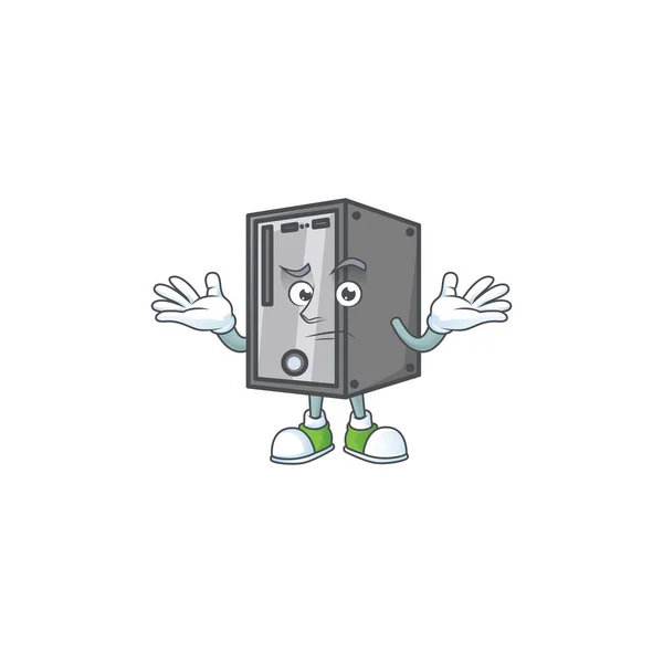 Un cómico sonriente CPU estilo de diseño de dibujos animados — Vector de stock