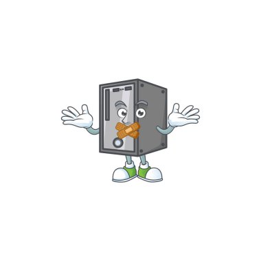 Maskot karakter tasarımı Cpu sessiz bir jest yapıyor