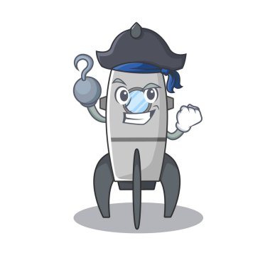 Şapkalı şirin roket maskotu tasarımı.