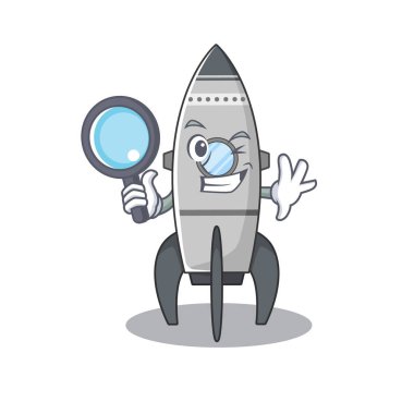 Zarif ve akıllı roket dedektifi çizgi film tasarımı konsepti