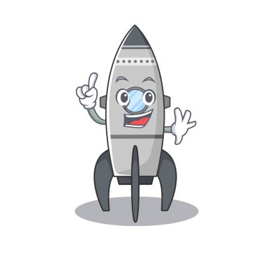 Maskot konsepti roketi bir parmak hareketiyle