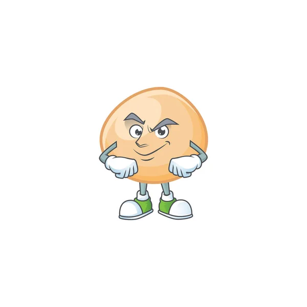 褐斗蓬吉祥物卡通人物风格与笑脸 — 图库矢量图片