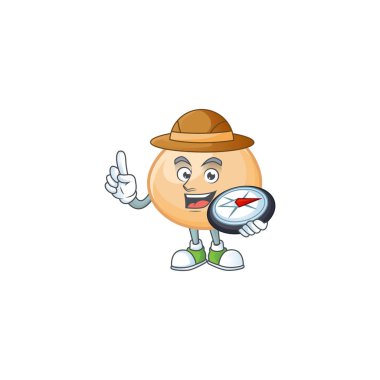 Kahverengi hoppang stilize Explorer bir pusula var