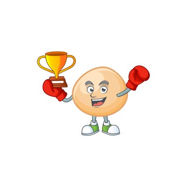 Maskot stili kahverengi hoppang 'ın muhteşem boks şampiyonu.