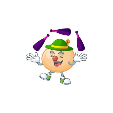 Akıllı kahverengi hoppang çizgi film karakteri tasarımı jonglörlük oynuyor