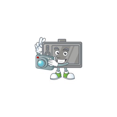 Wacom Fotoğrafçı çizgi film karakteri kamerayla iş başında.