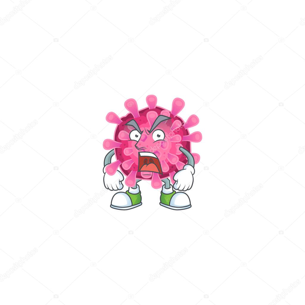 Corona virus cartoon character design having angry face