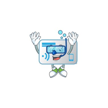 Dalış gözlüğü takan bir NFC kartı maskotu simgesi