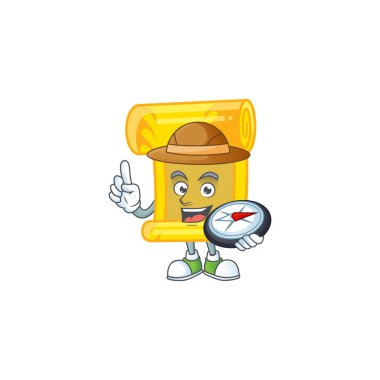 Çin altın parşömeni stilize Explorer bir pusula var