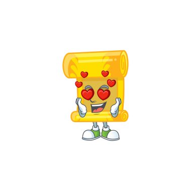 Sevimli Çinli altın parşömen çizgi film karakteri tasarımı.