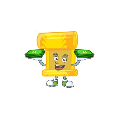 Mutlu, zengin, altın parşömen karakteri.