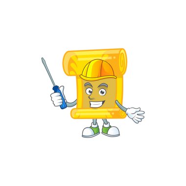 Çizgi film karakteri tarzında Çin altın parşömeni.