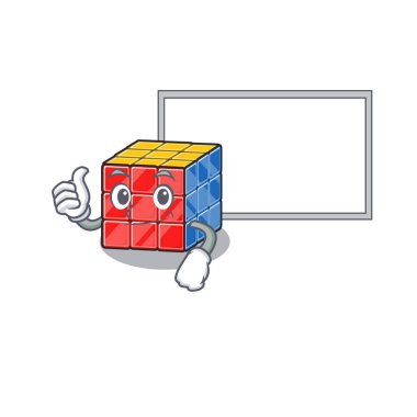Rubik küp karikatür tasarımının tahtası var.