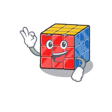 Rubik küpün komik bir fotoğrafı.