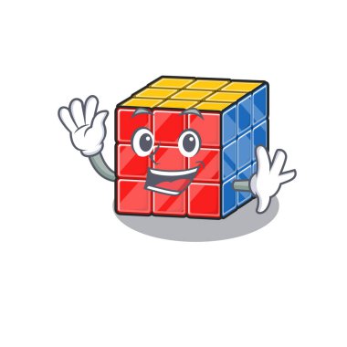 Dost canlısı rubik küp maskot tasarımı