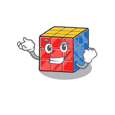 cool kendinden emin başarılı rubik küp çizgi film karakteri biçimi