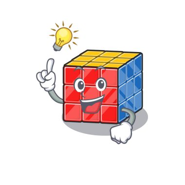 Akıllı bir rubik küp çizgi film karakteri tarzının bir fikri vardır.